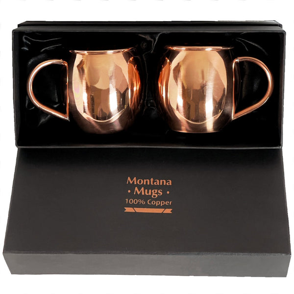 16 oz Solid Moscow Mule Copper Mugs (Set of 2 in Satin-lined Gift Box)-Smooth