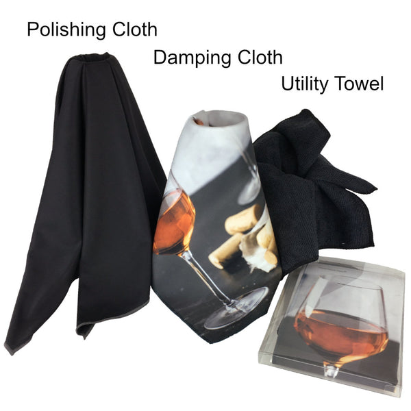 Wine Glass Polishing Cloth Set of 3 Lint Free Microfiber Polishing Towels for Glassware or Barware